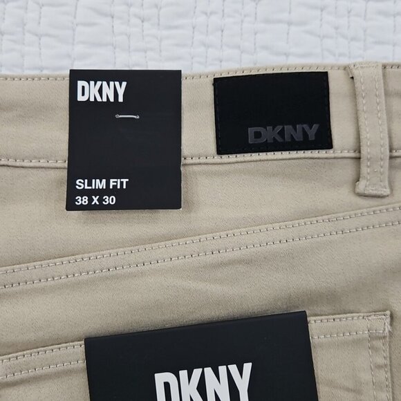 NEW DKNY Stanton Jeans Men's 38x30 Tan Ultimate Stretch Denim Slim Tapered NWT - Picture 15 of 16